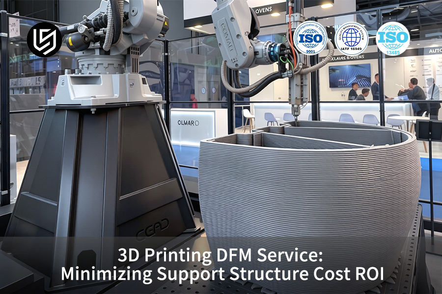 Custom 3D printing DFM nests multiple lattice structures in a single resin vat build.