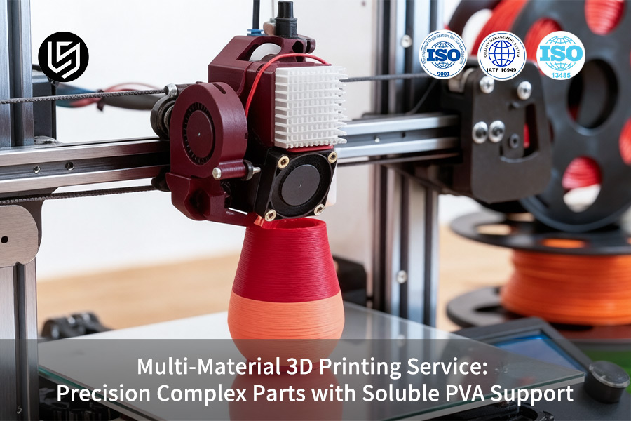 El servicio de impresión 3D multimaterial crea un jarrón degradado para la creación de prototipos.
