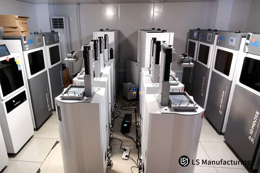 Precision 3D printing service cures liquid resin to form a lens mold with ±0.05 tolerance.