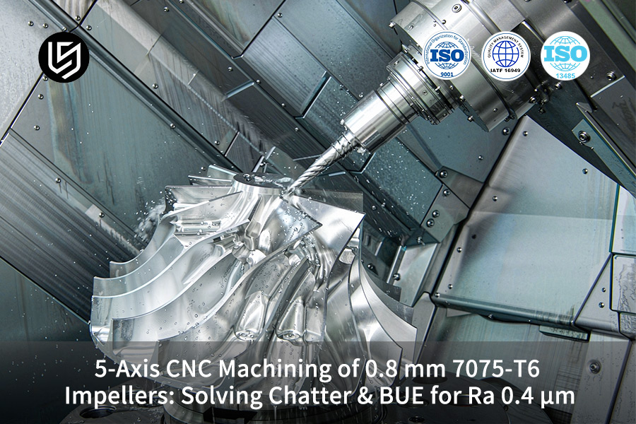 El servicio de mecanizado CNC de 5 ejes para impulsores de aluminio 7075-T6 soluciona las vibraciones.
