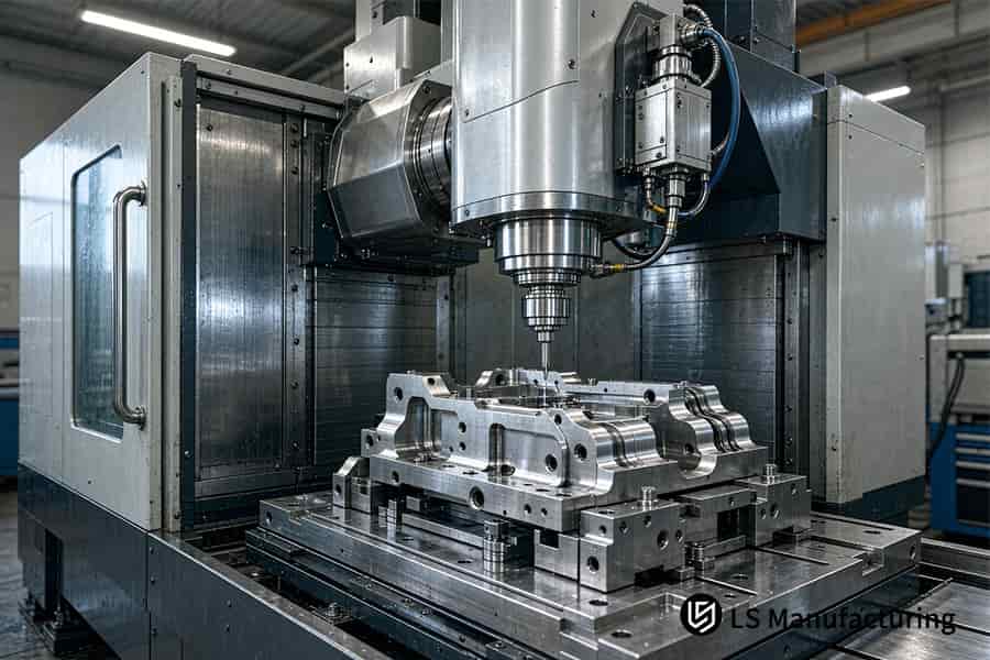 Machine cuts complex block for custom 5-axis parts quote with engineering feedback in 120 minutes.