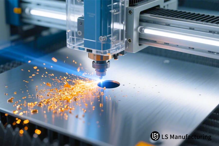 Лазерная резка микроотверстий с высоким соотношением сторон в нержавеющей стали для изготовления электронных компонентов.