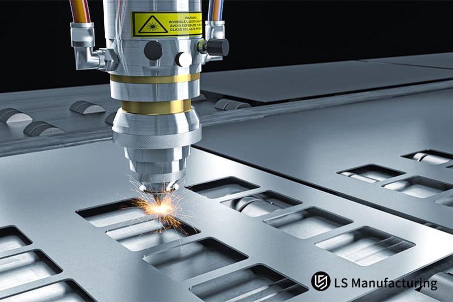Cutting 304 stainless steel with an ISO certified laser for precision medical device or food service components.