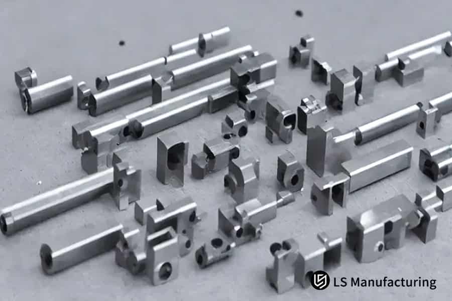 Assorted components from titanium CNC machining services by LS Manufacturing