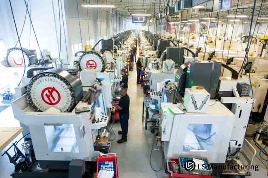 A large-scale automated manufacturing facility