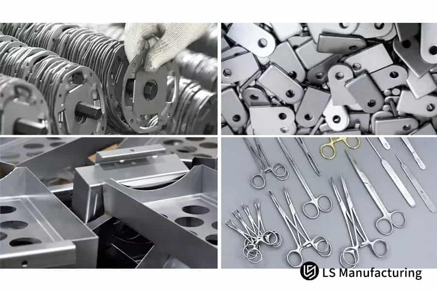 Batch of identical stamped fasteners.