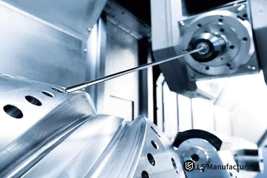 CNC drilling for precise hole making in metal parts by LS Manufacturing.jpg