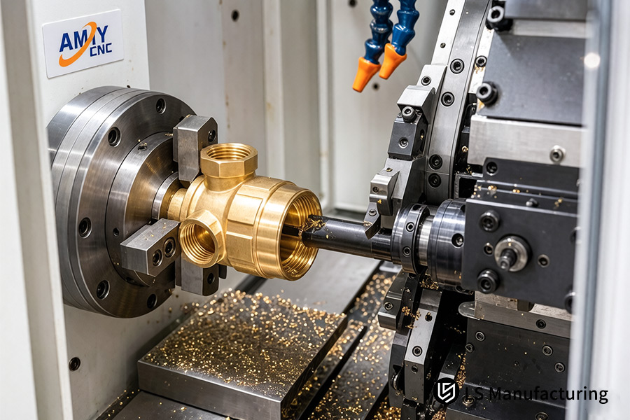 CNC 加工黄铜配件作为定制 CNC 零件制造商样本。