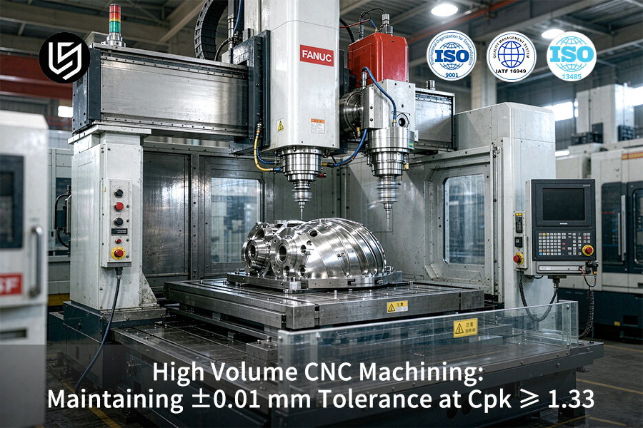 La tête de machine fraise une turbine en aluminium démontrant un service d'usinage CNC à volume élevé à ±0,01 mm et Cpk ≥ 1,33.