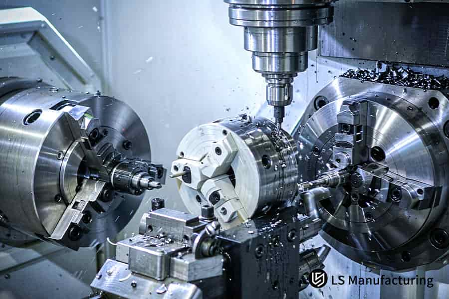 CNC machining on demand parts produces white flange quickly.