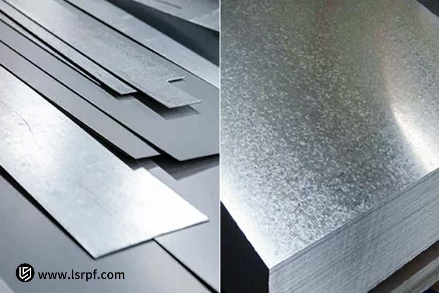 CNC machining galvanized steel plates for fabrication and industrial material preparation.