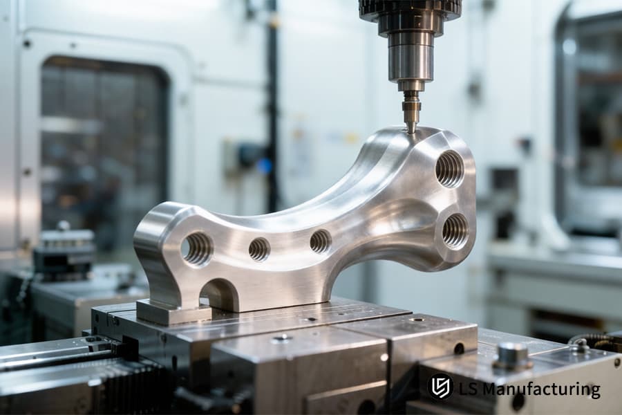 Usinage actif d'une cage vertébrale en alliage de titane dans une salle d'opération pour une implantation orthopédique médicale.