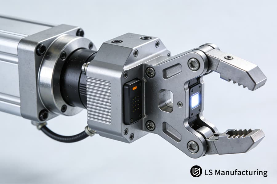 Mecanizado CNC de efectores finales robóticos metálicos de alta precisión para soluciones de automatización industrial.