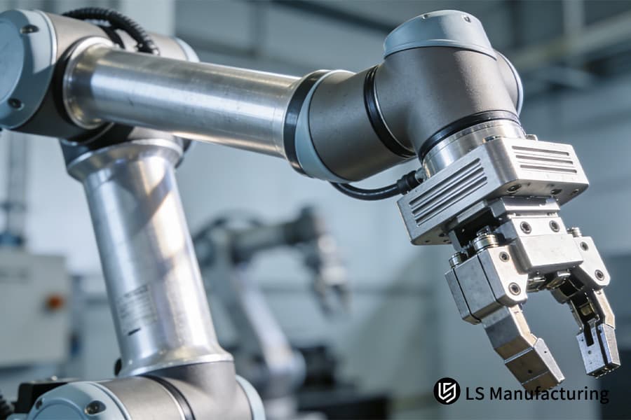 Mecanizado de efectores finales metálicos de alta tolerancia para soluciones confiables de herramientas de automatización robótica personalizadas.