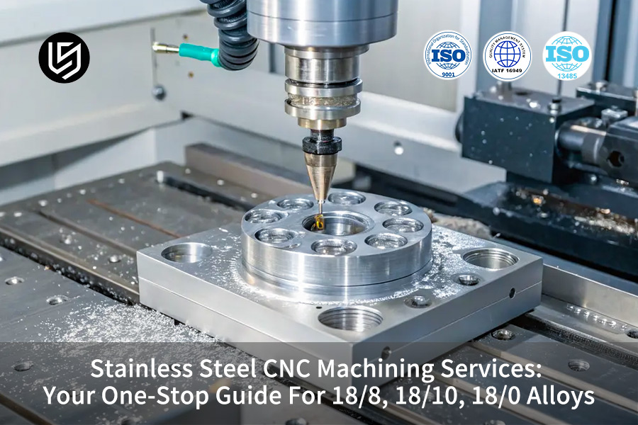 CNC-Bearbeitung von 18/8-, 18/10- und 18/0-Edelstahllegierungen für die Herstellung präziser Industrieteile.