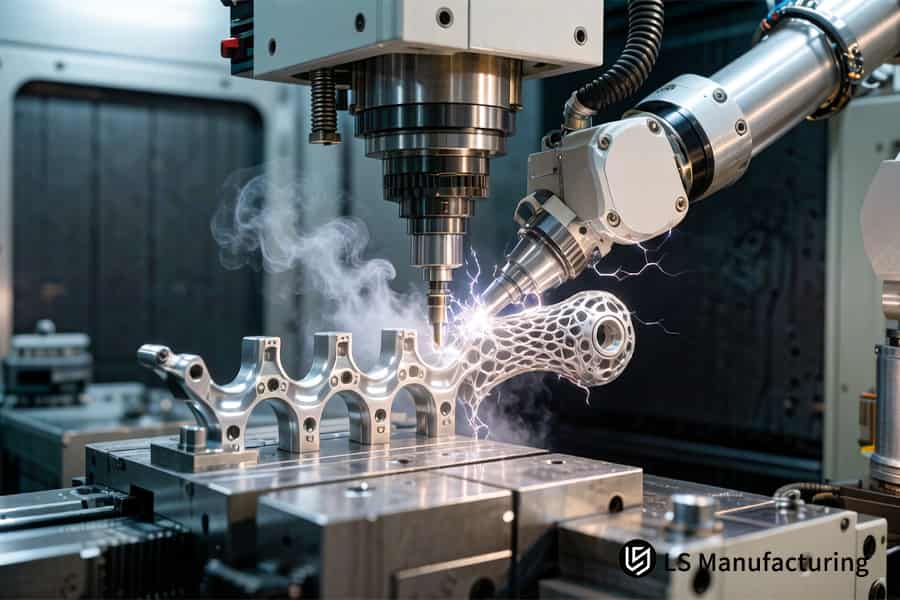 Usinage CNC de cages vertébrales en titane poreux sur mesure pour optimiser l'intégration osseuse pour les procédures de fusion vertébrale.