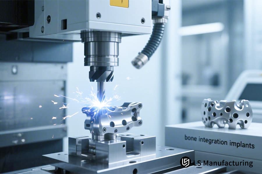 Exécution d'usinage CNC de haute précision sur un alliage de titane biocompatible pour l'implantation neurochirurgicale et orthopédique.