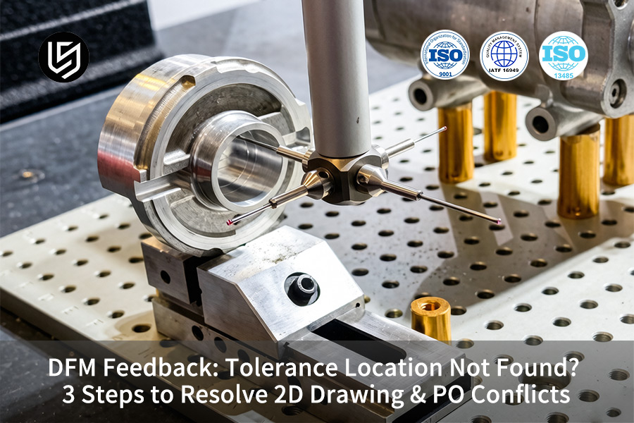 CNC machining DFM service verifies critical dimensional tolerances on steel flange component for industrial machinery.