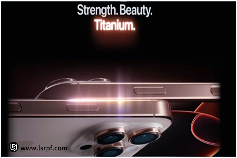 Showcasing a Grade 5 titanium phone frame for consumer electronics and material promotion.