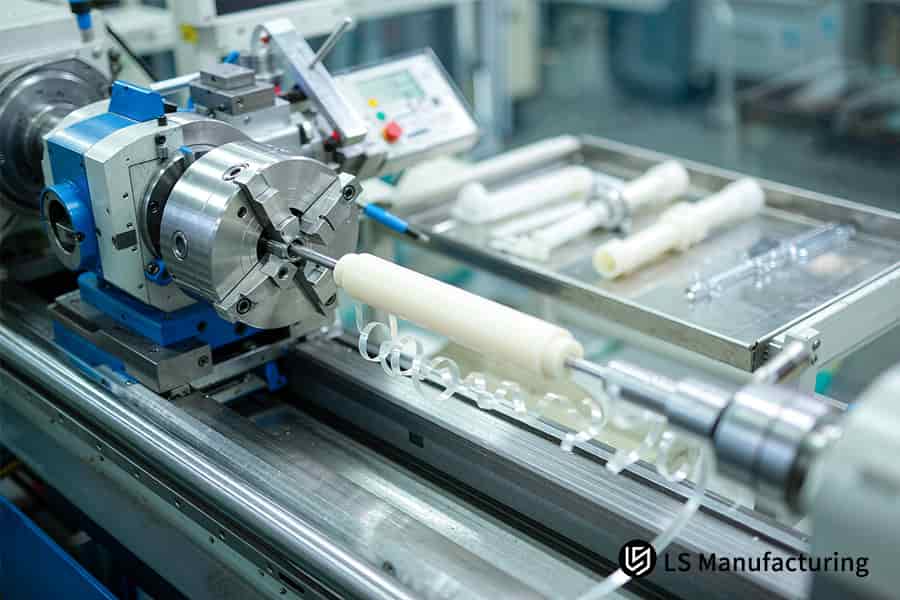 L'usinage CNC transforme les barres UHMWPE en manchons de remplacement articulaire avec une tolérance de ±0,05 mm pour une utilisation orthopédique.