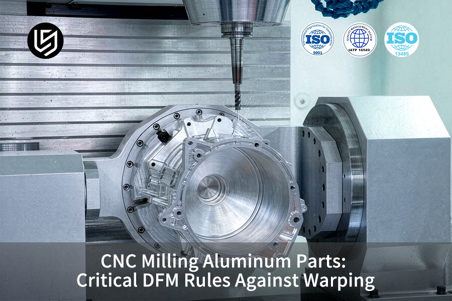 CNC milling aluminum service cuts 6061-T651 block to ±0.005 mm.