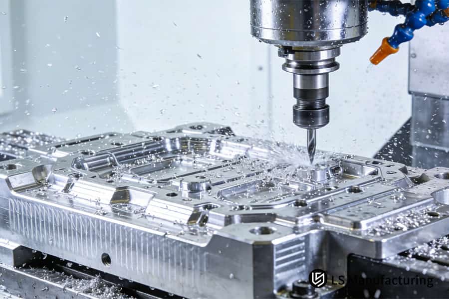 Mecanizado CNC de alta precisión en cuerpos de válvulas de transmisión de aleación metálica para sistemas hidráulicos de automoción.