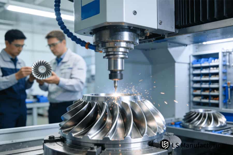 Токарная обработка валов из жаропрочных сплавов на станках с ЧПУ для прецизионного производства аэрокосмических двигателей.