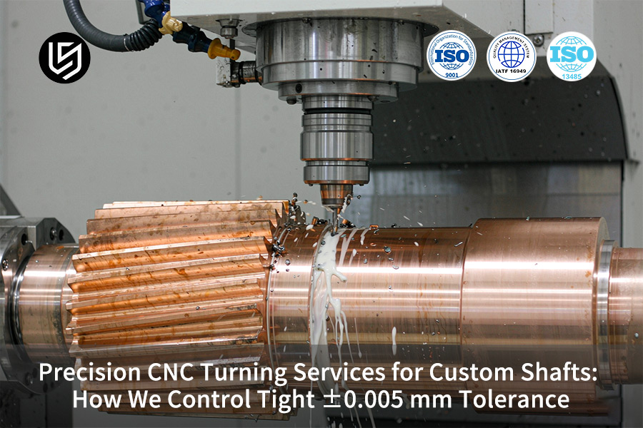 El servicio de torneado CNC de precisión mantiene una tolerancia de ±0,005 mm en ejes de cobre.