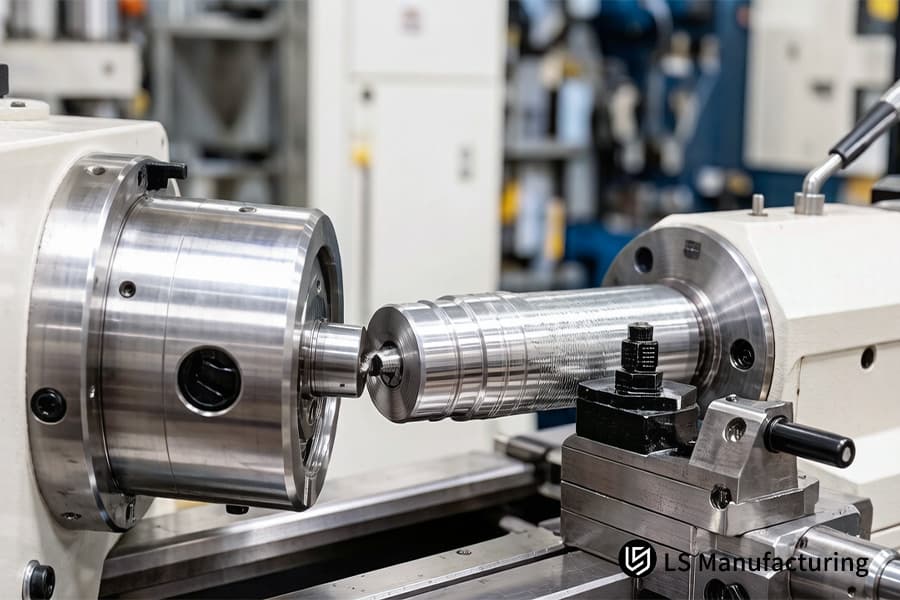 I servizi di tornitura CNC producono una bobina per valvola idraulica in acciaio inossidabile 303 per sistemi di potenza fluida industriale.
