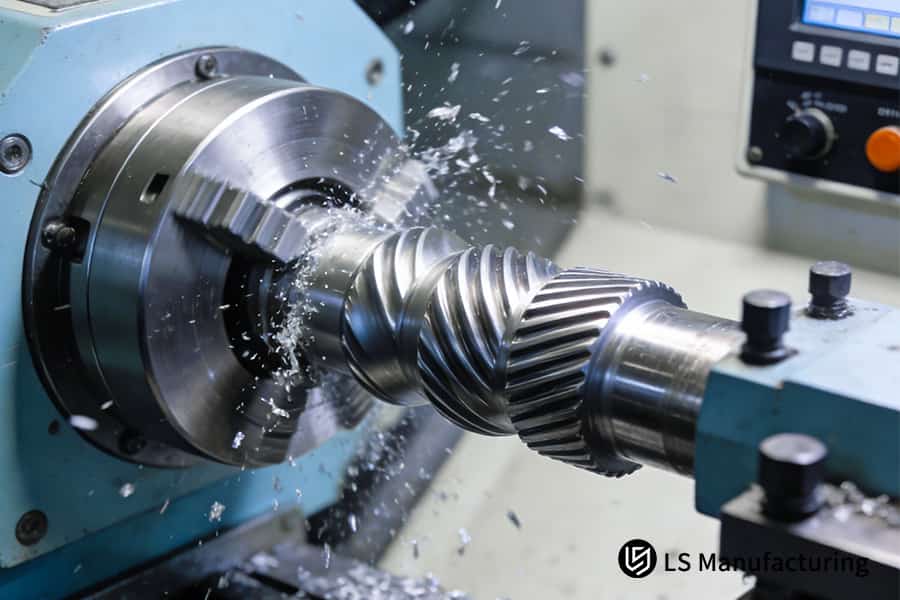 Обработка вала турбины из жаропрочных сплавов с высокими допусками для индивидуальных решений в области аэрокосмической силовой установки.