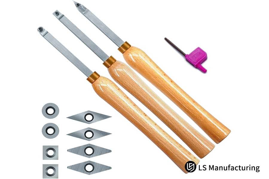 Set di tornitura CNC per legno con inserti da taglio in metallo duro sostituibili di LS Manufacturing