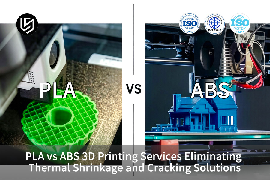 DFM 3D printing compares green PLA and blue ABS lattice structures for thermal shrinkage performance.