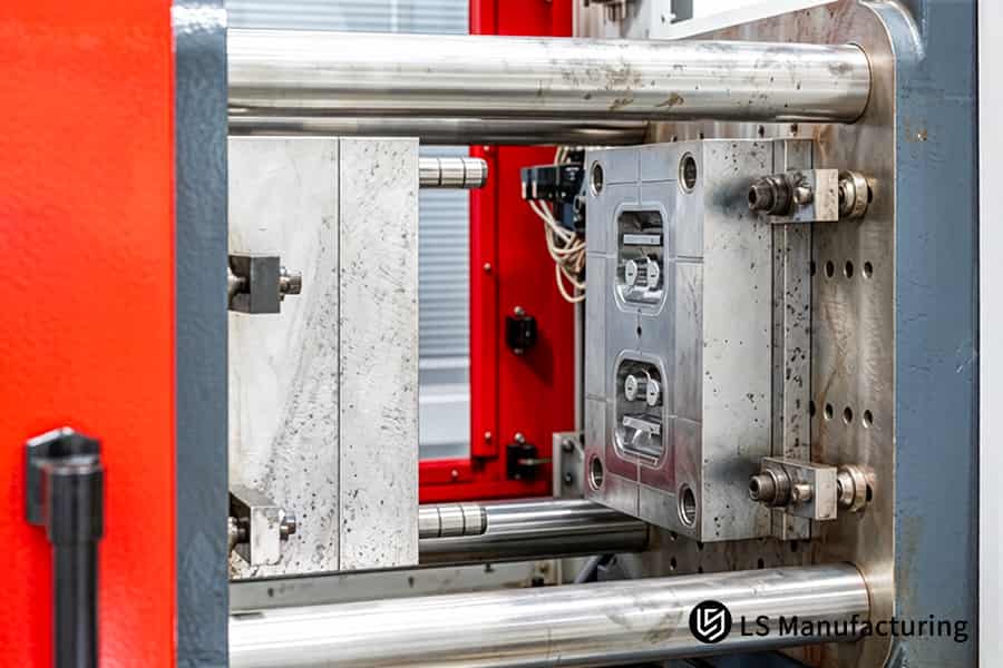Automated robotic arms extract complex aluminum housings for high volume automotive production.