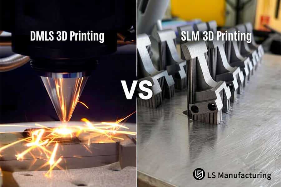 DMLS versus SLM 3D printing compares laser melting titanium powder for aerospace impeller fabrication.