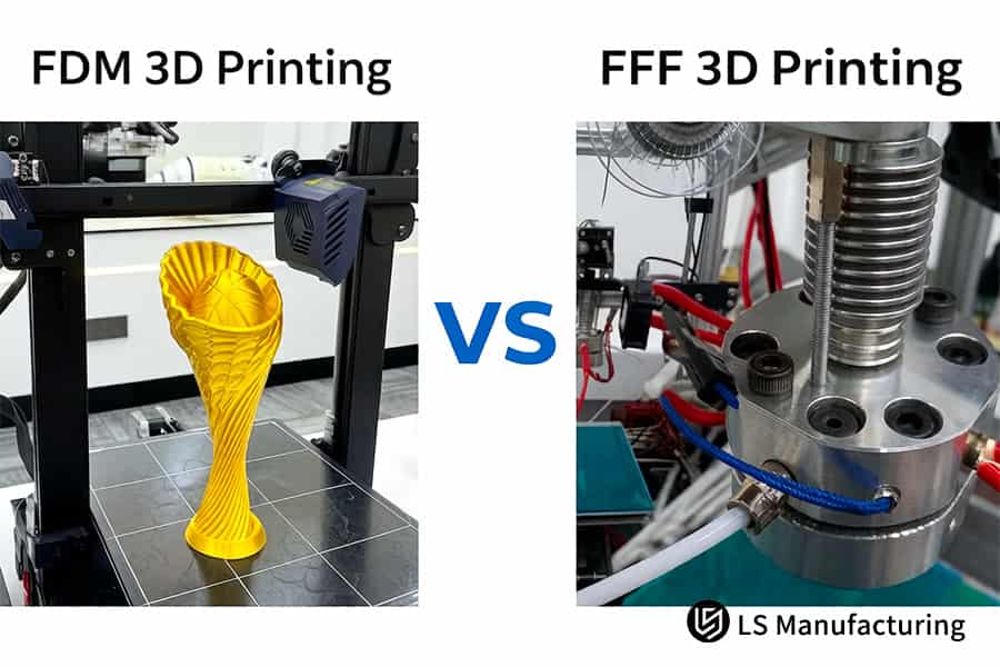FDM vs. FFF 3D printing service produces prototypes and industrial metal fixtures for testing.