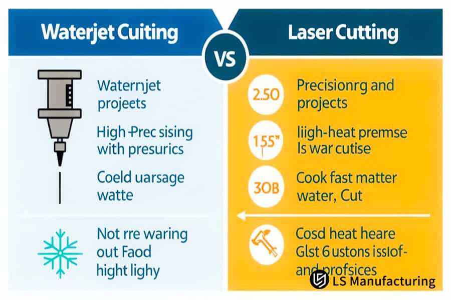 Confronto tra taglio laser a fibra e taglio a getto d'acqua