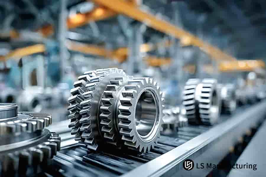 Fabricação de engrenagens de aço de alta precisão para soluções de acionamento de transportadores industriais em ambientes severos.