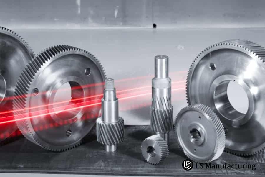 Anzeige hochpräziser Metallzahnräder für Präzisionszahnradfertigungslösungen in den Bereichen Luft- und Raumfahrt, Robotik und Automobilindustrie.