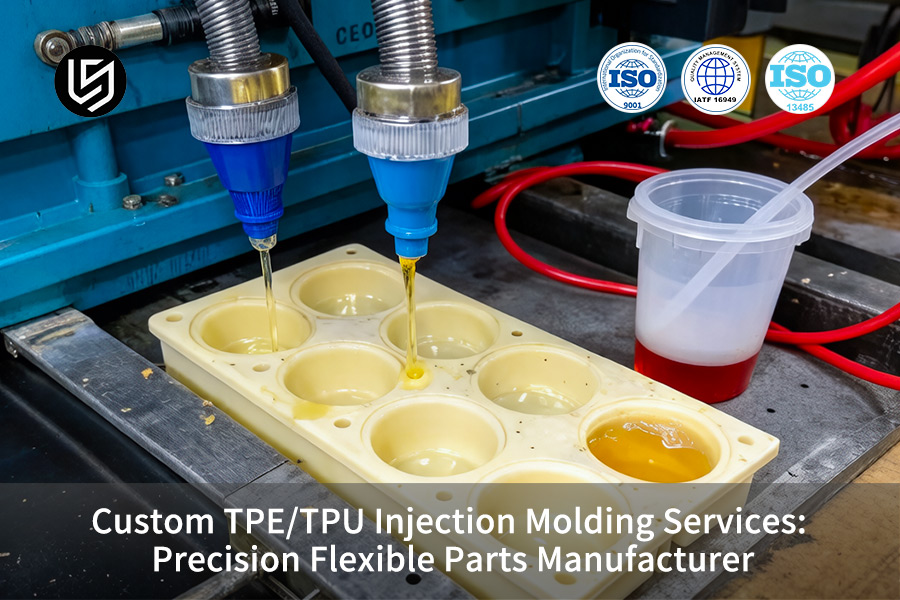 Nuestros servicios personalizados de moldeo por inyección de TPE/TPU utilizan sistemas de moldeo certificados para inyectar materiales de grado industrial en cavidades de precisión, lo que permite obtener piezas flexibles para fabricantes de equipos originales (OEM) que cumplen con las estrictas certificaciones internacionales.