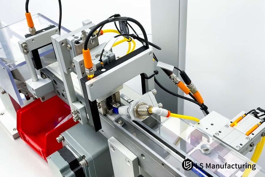 Molten polycarbonate resin fills the mold cavity to form a precise surgical instrument component.