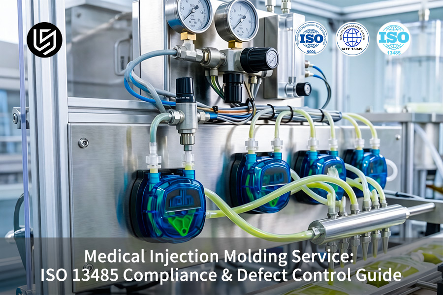 Medical injection molding service injects molten plastic into molds for medical device components under ISO 13485.