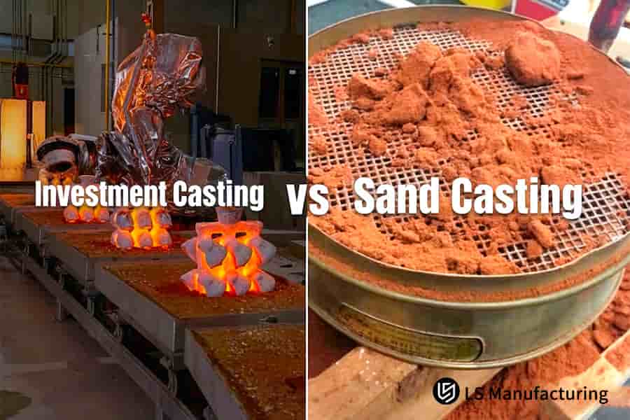 Robotic arm pouring high temperature alloy enables precision investment casting alongside vibrating sand sieving equipment.