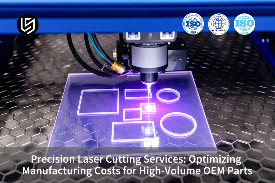 Laser cutting clear acrylic sheet via Precision Laser Cutting Services for industrial manufacturing.