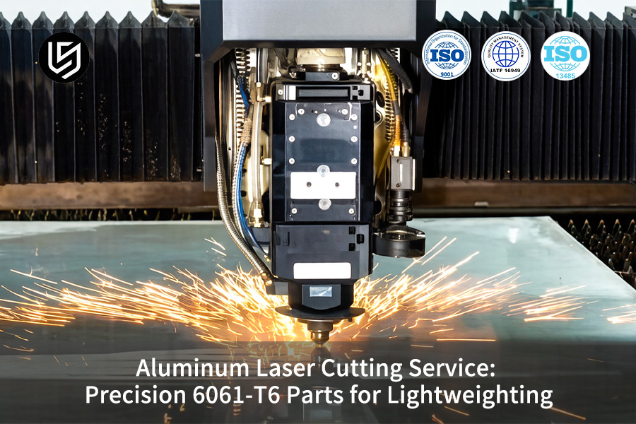 Fiber laser cutting machine precisely shapes 6061-T6 aluminum heat sinks for electronic devices.