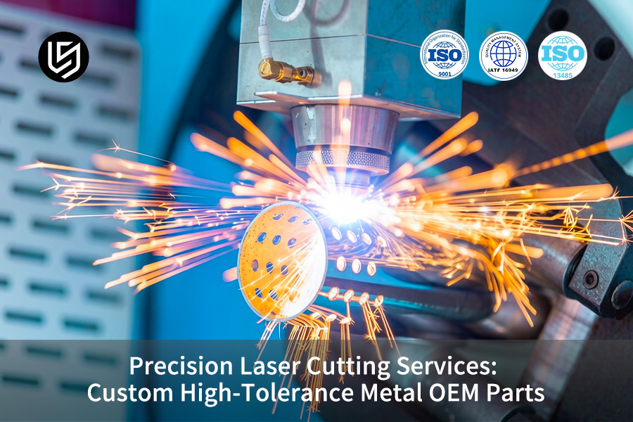 Cutting a 304 stainless steel flange with 0.1mm tolerance for automotive powertrain or sensor applications.
