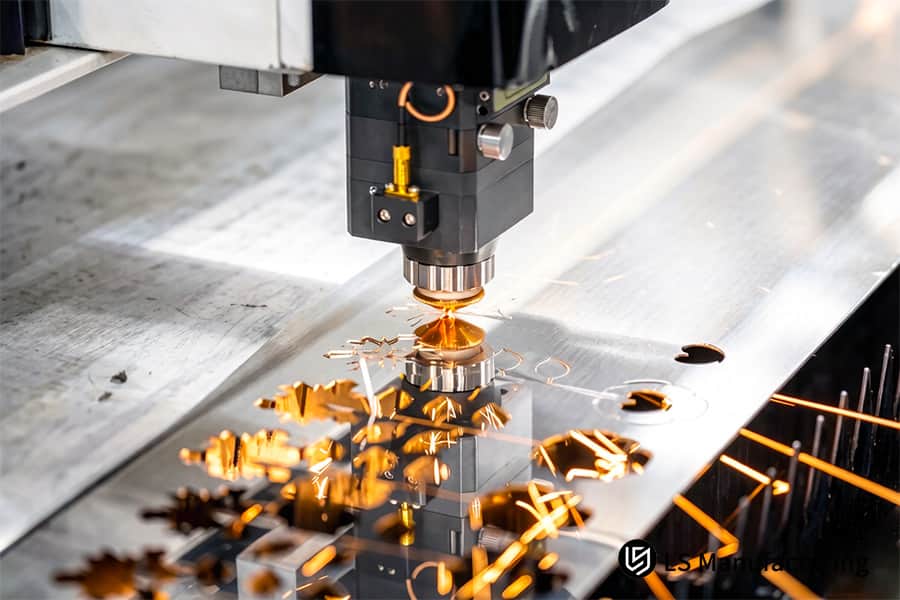 A laser cutter with nitrogen assist slices ferritic stainless steel for sanitary valve bodies.