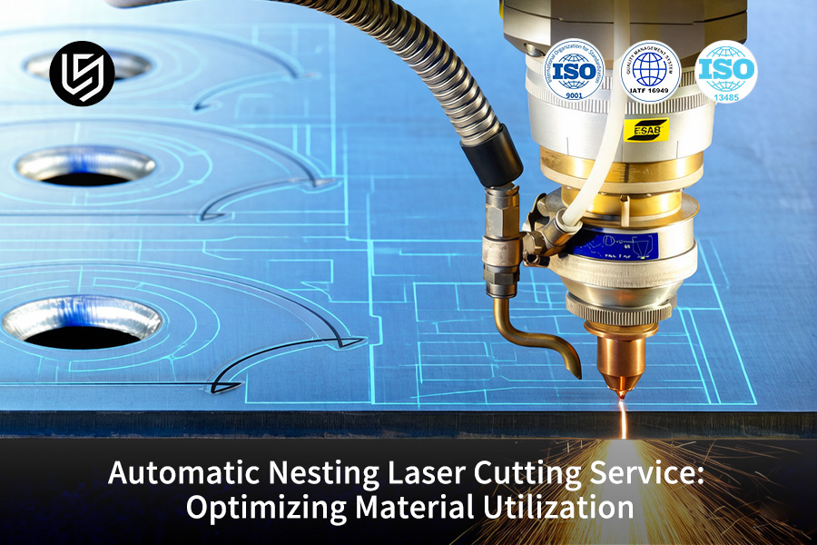 Il servizio di taglio laser con nesting automatico elabora lamiere sottili di alluminio per una produzione ottimizzata di componenti aerospaziali.