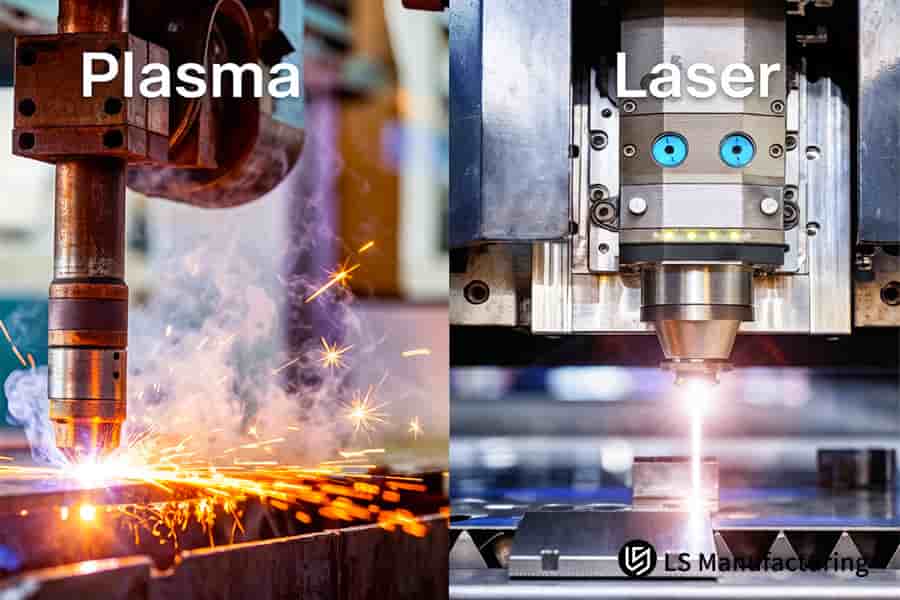 Plasma and laser cutting generate complex geometries in metal sheets for industrial machinery fabrication.