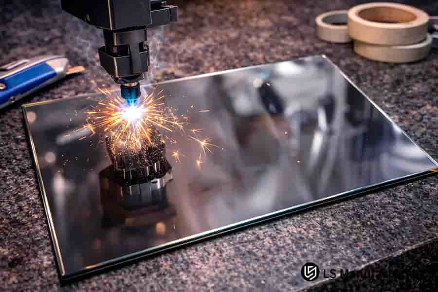 Lasergravur bohrt saubere tiefe Öffnungen in Stahl für Hochdruckventilkomponenten.