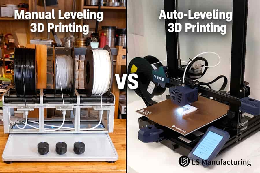 La impresión 3D con nivelación manual y automática compara bastidores básicos con hardware de sensores avanzado.